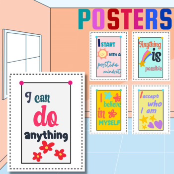 Preview of Positive Affirmations Posters & Cards for Kids ''Inspirational Poster''