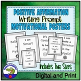 Positive Affirmations Posters, Cards or Writing Prompts Black & White and Easel