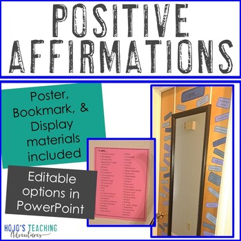 Positive Affirmations Children Printable Display, Poster, & Bookmark