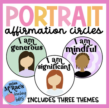 Preview of Affirmation Station | People Portrait Circles |  Affirmation Mirror