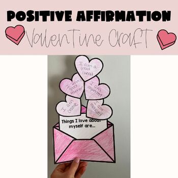 Preview of Positive Affirmations Valentine Craft Activity