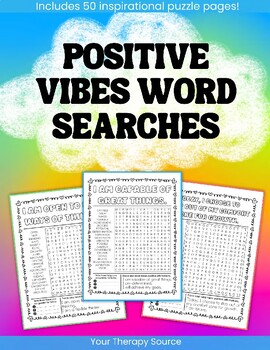 Preview of Positive Affirmations Word Search Gratitude Journal Handwriting Growth Mindset