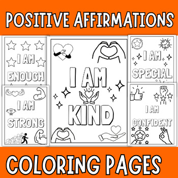 Preview of affirmations for a positive mindset | coloring sheet - Pink Shirt Day
