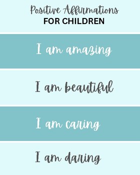 Preview of Positive Affirmations for Children _ Blue