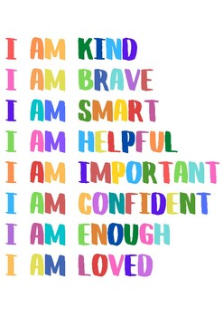 Preview of Positive Affirmations for Children (Printable Posters)