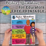 Positive Affirmations for Educators Free Self-Talk Poster