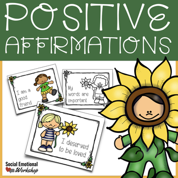 Preview of Positive Affirmations for Positive Self Talk and Healthy Self-Esteem Counseling