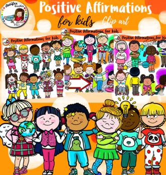 Preview of Positive Affirmations for kids- clip art- 65 items!