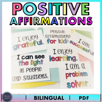 Positive Affirmations | Bilingual | Back to School | Affirmation Stations