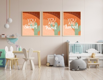 Preview of Positive Aspirations You are Smart You are Kind You are Loved - Boho Theme