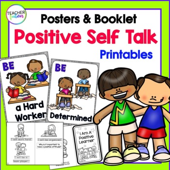 Preview of Positive Self Talk & Affirmation Posters + Growth Mindset Booklet