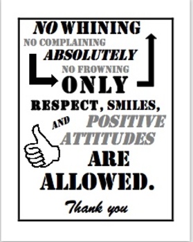 Preview of Positive Attitudes Sign