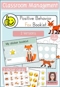 Preview of Positive Behavior Booklet - Classroom Management - Foxes