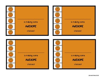 Positive Behavior Cards... Basketball by Sweet Times in 2nd | TPT