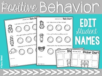 Preview of Positive Behavior Charts