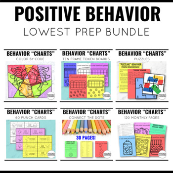 Preview of Positive Behavior Charts Bundle | Low Prep Printables for All Year