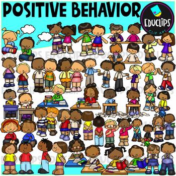 Preview of Positive Behavior Clip Art Set  {Educlips Clipart}