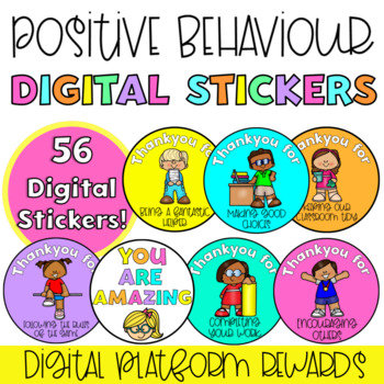 Preview of Positive Behavior Digital Stickers Grades k - 6