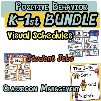 Preview of Positive Behavior K-1st BUNDLE *Visual Schedules *Jobs *Classroom Management SEL