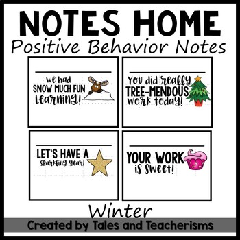 Preview of Positive Behavior Notes: Winter Themed Positive Notes Home