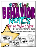 Positive Behavior Notes for the Year