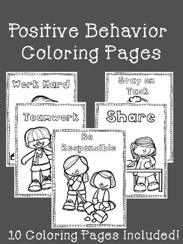 Preview of Positive Behavior (PBIS) Coloring Pages