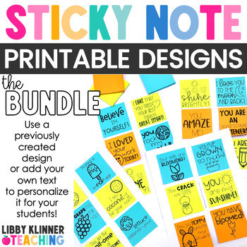 Preview of Positive Behavior Notes |  Editable Sticky Notes BUNDLE for Classroom Management