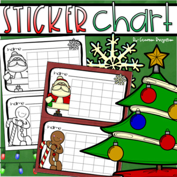 Preview of Positive Behavior Sticker Chart Reward Incentives Christmas Holiday Winter Theme
