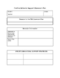 Positive Behavior Support Classroom Plan Template and Example