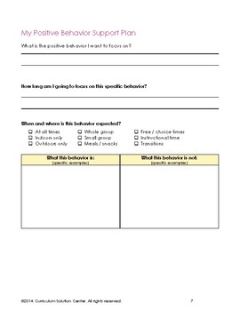 Positive Behavior Support: Introduction with Planning Tools {Incentive ...