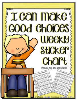 Preview of Positive Behavior Support - Weekly Sticker Chart For Good Choices