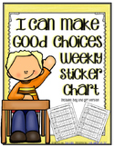 Positive Behavior Support - Weekly Sticker Chart For Good Choices