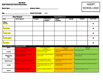 Preview of Behavior Tracker (Tier II Students) in Secondary School