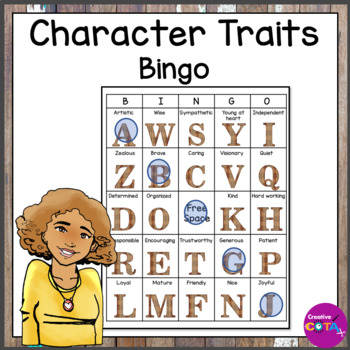 Preview of SEL Bingo Game for Social Emotional Learning Skills Positive Character Traits
