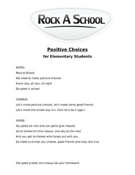 Preview of Positive Choices Rap for Elementary Students