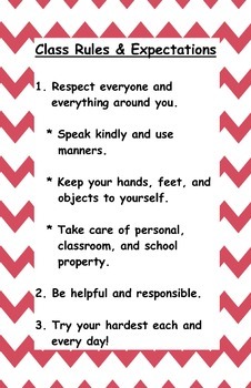 Classroom Rules And Expectations