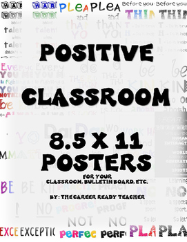 Preview of Positive Classroom Bulletin Board Poster Set