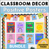 Positive Classroom Posters BUNDLE | Classroom Decor | Rainbow