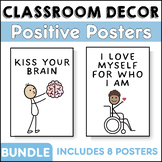 Positive Classroom Posters | Classroom Decor BUNDLE | Stick Figs