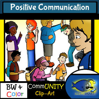 Preview of Positive Communication CommUNITY Clip-Art-BW/Color!