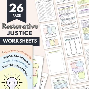 Preview of Positive Communication & Restorative Justice Worksheets for School Counselors