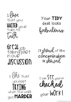 Positive Feedback Printable Post it Notes by Chalk and Chatter | TpT
