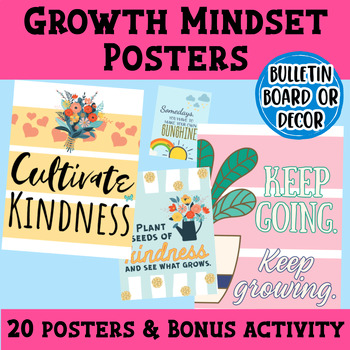 Positive Growth Mindset Posters for Bulletin Board or Classroom Decor