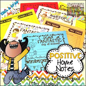 Preview of Positive Home Notes ENGL & SPAN