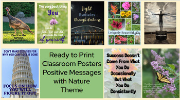 Preview of Ready to Print Positive Message Posters with Nature Theme