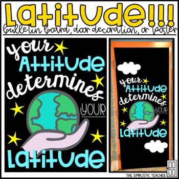 Preview of Positive Mindset Attitude Determines Latitude Bulletin Board or Door Decor