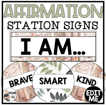 Preview of Positive Mirror Affirmations Station for Students