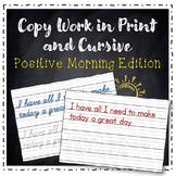 Positive Morning Affirmations Copy Work FREEBIE