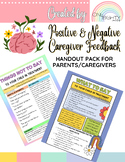 Positive & Negative Caregiver Feedback Handout; Social Emo