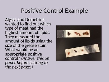 positive vs negative control